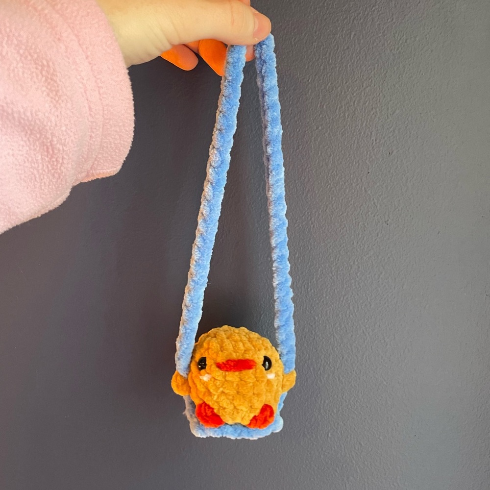 Crochet Duck on a Swing Plushie
